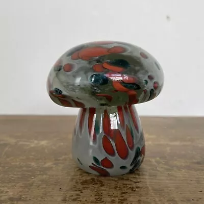 Buy Art Glass Mushroom Signed Mtarfa Maltese Red White Paperweight • 19.95£