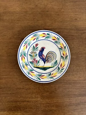 Buy HB Quimper French Faience Plate - Rooster Scene - Approx 7in • 29.99£