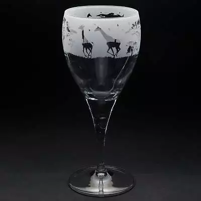 Buy Giraffe Crystal Wine Glass - Hand Etched/Engraved Gift • 17.99£