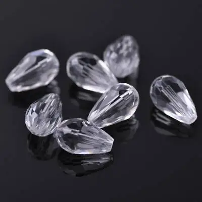 Buy Crystal Glass Teardrop Faceted Loose Craft Beads Lot 5x3 7x5 12x8 15x10 18x12mm • 2.70£