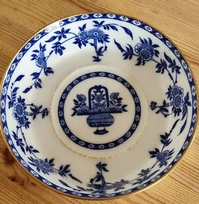 Buy Blue & White Minton Delft Floral Pattern Bowl Antique Victorian C1890 • 16.50£