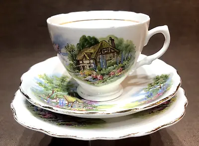 Buy Vintage Royal Vale Cup, Saucer & Tea Plate Trio “English Countryside” • 4.95£