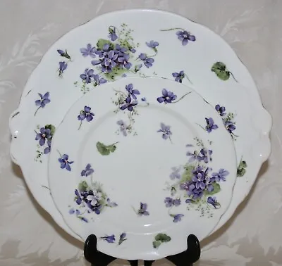 Buy Antique Hammersley  Victorian Violets  Sandwich/cake Plate & Side Plate • 17.59£