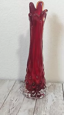Buy Vintage Fenton Cranberry Red Hobnail Swung Fingered Bud Vase Small 8  • 23.13£