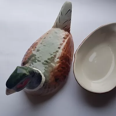 Buy VTG Michel Caugant Pheasant Bird Ceramic Pot French Country Rustic Terrine 25cm • 23.50£