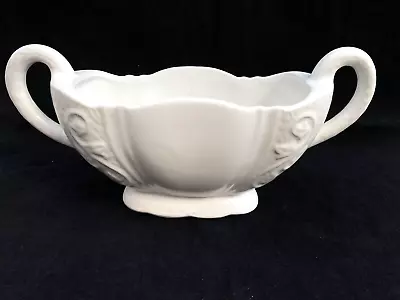 Buy Vintage ARTHUR WOOD Large Ceramic White Mantle Vase Planter Handles Art Deco MCM • 22.99£