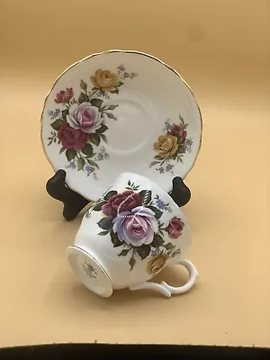 Buy Crown Staffordshire Fine Bone China Tea Cup & Saucer, England  Roses Flowers • 14.41£