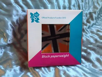 Buy Olympic 2012 Block Paperweight Dartington Glass Orange Union Jack • 6.45£