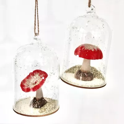 Buy Glitter Toadstool In Glass Dome Decoration By Gisela Graham • 10£