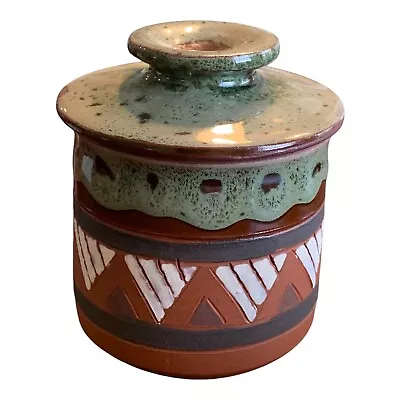Buy Hand Thrown Art Pottery Canister Jar W/Lid Gabane Pottery Botswana Africa Tribal • 37.94£