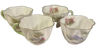 Buy Shelley Bone China   Dainty Loch Lomond  Scalloped Tea Cups, Set Of 4 • 21.15£
