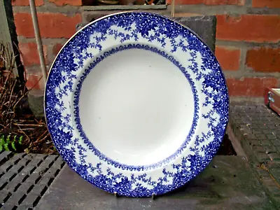 Buy Antique John Maddock Blue & White Flower Garland Royal Vitreous Soup Bowl • 12£