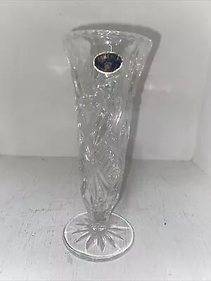 Buy VINTAGE BOHEMIAN Czech Deep Cut Crystal Leaded Glass Vase 7” Tall • 14.41£