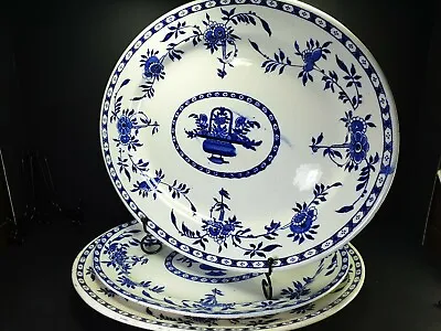 Buy Lovely Lot Of 3x White & Blue Stanley Pottery Delph Platters Plates • 59.50£