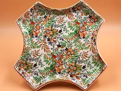 Buy Midwinter Pottery Chintz Cake Stand / Tazza Vibrant Orange And Green Pattern. • 28.50£