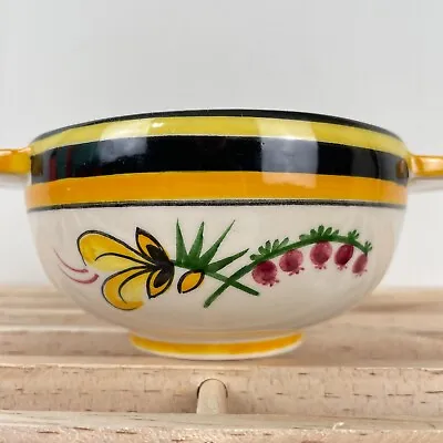 Buy Vintage Quimper Pottery Small Hand Painted Floral Handled Bowl 4.25  France • 28.39£