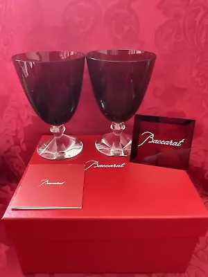 Buy NIB FLAWLESS Unique BACCARAT France Glass Two VEGA Crystal COCKTAIL WATER GOBLET • 699.05£