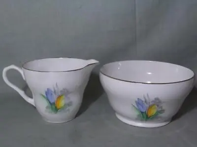 Buy Vintage Melba Bone China Milk Jug & Sugar Bowl Spring Tulips Pattern 5123 • 9.95£