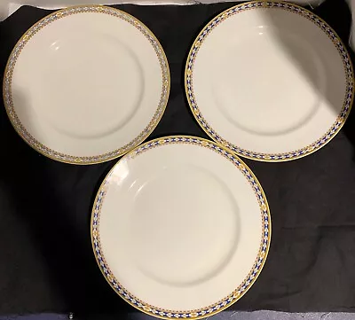 Buy Myott Son & Co. Ardmore  Plates Made In England Set Of 3 10  Plates Blue Gold • 25.61£