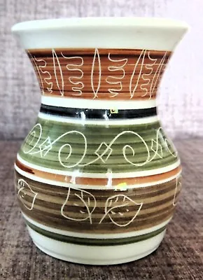 Buy Vintage Welsh Dragon Pottery Rhayader Small Vase Striped 8.5cm Diameter • 4£