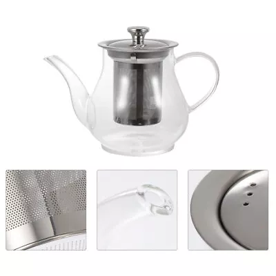 Buy  Glass Teapot Stainless Steel Office Teaware Chinese Cup Pitcher Filter • 15.69£