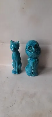 Buy Anglia Pottery Figures Owl And Cat • 15£