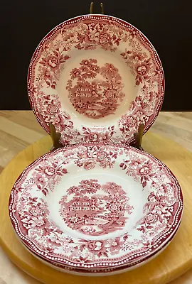 Buy 4 Royal Staffordshire Dinnerware By Clarice Cliff Tonquin Red Soup / Salad Bowl • 37.46£