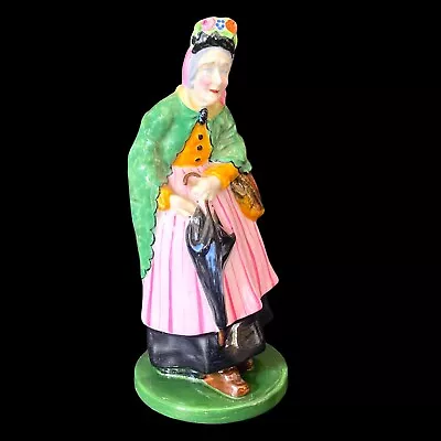 Buy Vintage Crown Staffordshire England China Old Lady With Umbrella Figurine • 22.29£