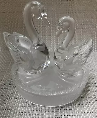 Buy Royal Crystal Rock SWANS Figurine RCR 24% Lead GLASS Collectable Ornament Weight • 18.95£
