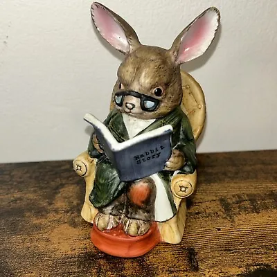 Buy Vintage Bunny Rabbit Figurine - Grandparent Reading A Book - Book Lover Figure • 9.95£