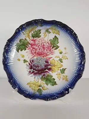 Buy Antique J Kent Pottery   Chrysanthemum  Pattern Decorative Plate, Dated 1898 • 7£