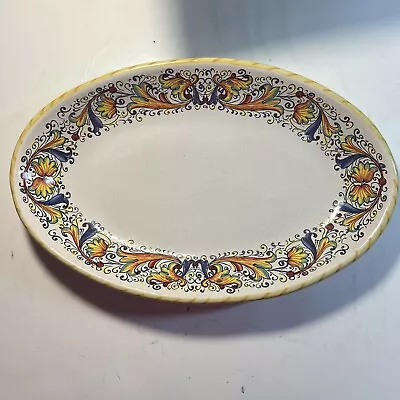 Buy Hand Painted Italy Vtg. MERIDIANA CERAMICHE 13.5” X 8.5” Serving Bowl Platter • 43.09£