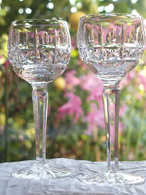 Buy Waterford Crystal Kylemore Hock Wine Glasses Set Of 2 Vintage Signed • 75£