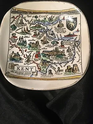 Buy Vintage 1960/70s Pottery Key/Trinket Dish Map Of County Of Kent • 4£