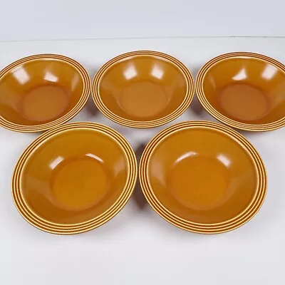 Buy Hornsea Saffron Cereal Bowls 17cm Vintage England Stoneware 1970s Set Of 5 • 24.99£