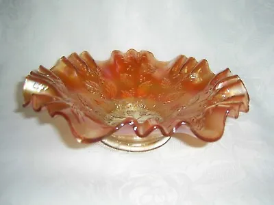 Buy Fenton Vintage Carnival Glass 9  Ruffled Bowl -marigold Holly Pattern. • 10£