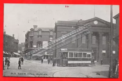 Buy Hanley, Potteries Tram At Old Town Hall Nr Stoke On Trent Staffordshire C1904 • 10£