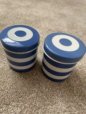 Buy Cornish Kitchenware Striped Blu And White Canisters • 5£
