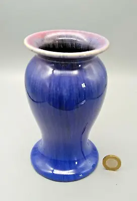Buy Art Deco Langley Ware Blue Stoneware Glaze Effect Vase Link To Denby Pat. 303679 • 35£