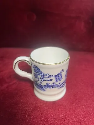 Buy Vintage Coalport Blue Willow Pattern Miniature Tankard Mug Cup Bone China • 4.99£