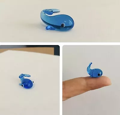 Buy Tiny Handmade Blue Whale Lampwork Glass Animal Figure • 3.99£