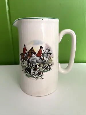 Buy Vtg Lord Nelson Pitcher England Pottery Green Trim Hunting Equestrian 5.5  Tall • 18.97£