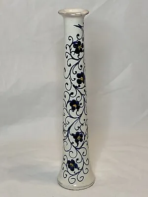 Buy Vintage Blue And White Floral Bud Vase Made In Italy Cottage Core • 19.25£