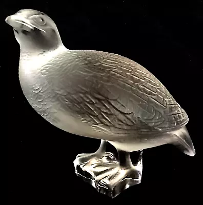 Buy Lalique Frosted Crystal 5 1/2” Quail,  Perdrix Inquiete”, Bird Sculpture. • 311.69£