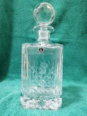 Buy Burns Crystal Square Whisky Decanter With Etched Thistle Pattern. Unused.  • 15.90£