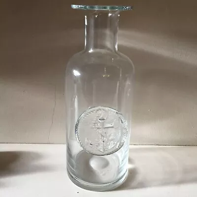 Buy Dartington Vintage Handblown Clear Glass Carafe Vase Bottle W. Anchor Prunt 30cm • 45£