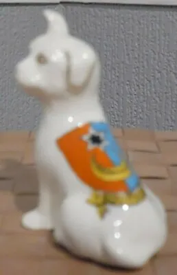 Buy Crested China(item370) ARCADIAN POTTERY SITTING DOG WITH THE CREST OF SOUTHSEA. • 8.75£