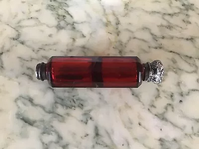 Buy Victorian Antique Ruby  Cut Glass Doubled Ended  Scent Bottle. • 25£
