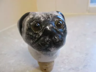 Buy Very Rare Vintage Winstanley Pottery Pug Dog Bottle Stopper - Signed • 14.99£