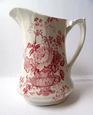 Buy Staffordshire  Charlotte  Alfred Meakin Pitcher England Red Pink VINTAGE 7  • 28.93£